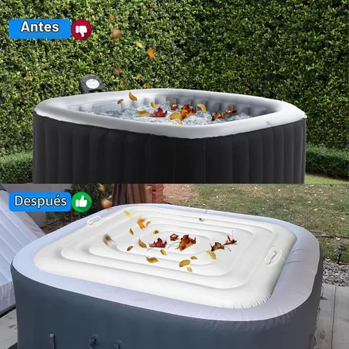 Vista 6 de Cubierta Inflable para Jacuzzi Tapa de Ahorro de Energía para Jacuzzi al Aire Libre, Cubierta Protectora Resistente al Viento e Impermeable