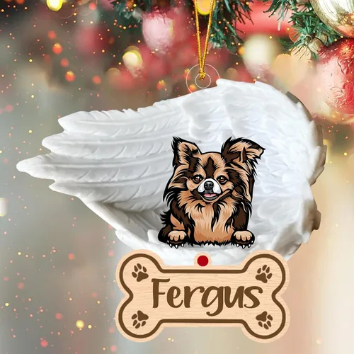Vista 106 de Adorno de perro afgano de 1 ángel, adorno acrílico 2D personalizado conmemorativo para perros, regalo por pérdida de mascotas, regalo