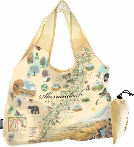Vista 8 de Xplorer Maps Bolsa con asas – Bolsa de compras reutilizable para comestibles, plegable y lavable de nailon, resistente y compacta