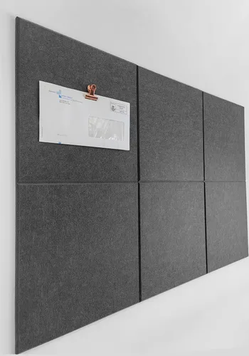 Vista 62 de Tabla de corcho alternativa de 24 x 36 pulgadas, paquete de 6 azulejos de pared de fieltro con pestañas adhesivas extraíbles seguras, tableros
