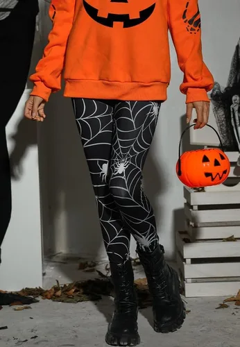 Vista 3 de Spadehill Leggings ajustados gráficos divertidos para mujer de Halloween
