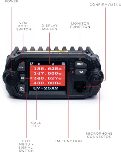Vista 6 de BTECH UV-25X2 (Segunda Gen.) Mini base móvil de banda dual de 25 vatios, radio móvil: VHF, UHF Amateur (Ham)