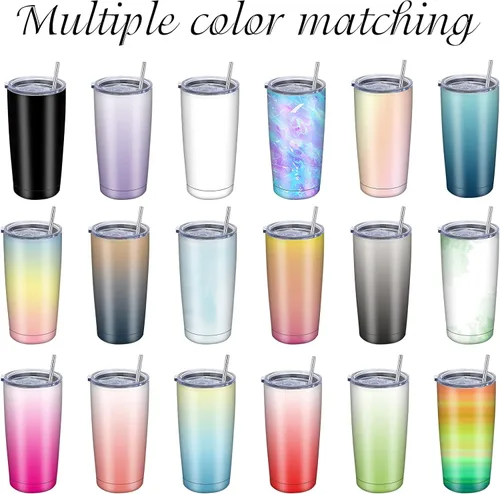 Vista 2 de Vasos con imagen personalizados con tapas y pajitas, taza personalizada con nombre de foto, vaso aislado de acero inoxidable de 20 onzas para niñas
