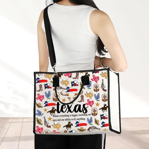 Vista 7 de JNIAP Bolsa de lona de Texas, regalos de viaje, bolsas de compras reutilizables de Texas, bolsas de comestibles