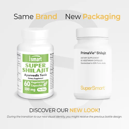 Vista 2 de Supersmart - Super Shilajit 500mg por día (alta potencia) - Suplemento PrimaVie Shilajit - Shilajit Himalaya, purificado y orgánico Sin OMG y sin