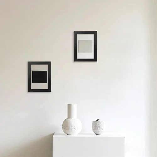 Vista 2 de DOAI ART Marco de fotos de 5x7 pulgadas, marco negro de 5x7 pulgadas para exhibición horizontal o vertical con montaje en pared y sobremesa Marco