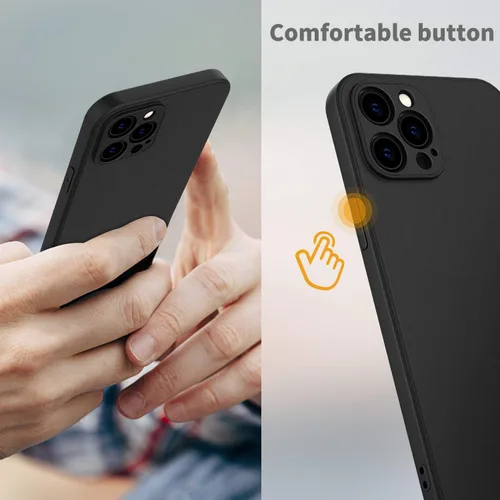 Vista 6 de EasyAcc Funda delgada para iPhone 12 Pro Max, 6.7 pulgadas 2020 delgada negro mate TPU Phone 12 Pro Max, carcasa protectora de cuerpo completo
