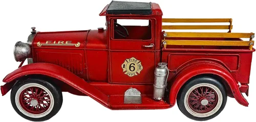 Vista 2 de Modelo clásico de hierro para camioneta roja para decoración de B