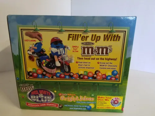 Vista 3 de m&m's Dispensador de caramelos - Rojo, Blanco y Azul