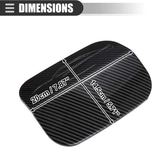 Vista 5 de Motoforti Cubierta de puerta de gas para depósito de combustible, para Dodge Charger 2015-2021, plástico, patrón de fibra de carbono, color negro
