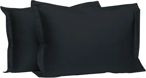 Vista 95 de Juego de 2 fundas de almohada de 100 % algodón puro, tamaño King, color plateado, lujosas fundas de almohada de algodón de fibra larga de 400 hilos