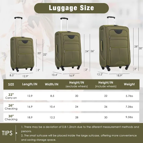 Vista 2 de Merax Unisex Adulto Hardside, Verde militar