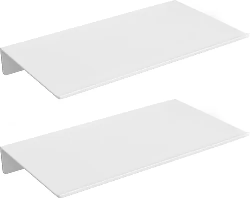 Vista 12 de Danpoo Pequeño estante flotante para almacenamiento en la pared, mini estante de exhibición para coleccionables, estante de pared de metal para Negro