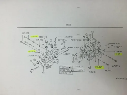 Vista 2 de Subaru Bloque principal Caso Pernos Sellos EJ205 EJ257 Turbo OEM Impreza Sti Wrx & EJ253