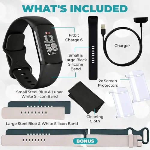 Vista 2 de Fitbit Charge 6 - Rastreador de actividad física (paquete), color negro/obsidiana, frecuencia cardíaca, GPS, seguimiento del sueño y el estrés +