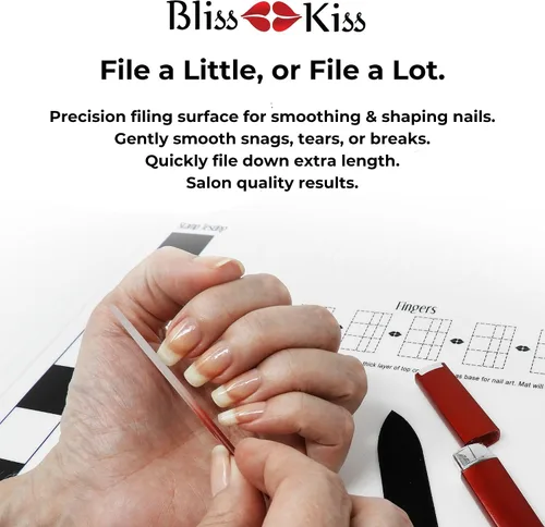Vista 4 de Lima de uñas con punta de cristal, de Bliss Kiss, S, Rojo