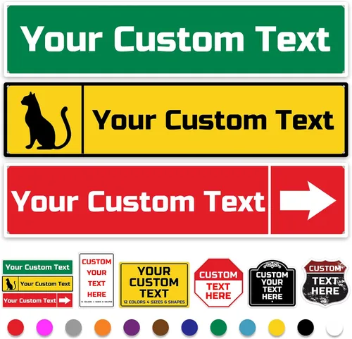 Vista 10 de Letreros de calle personalizados, letreros de camino personalizados con opción reflectante de metal, con dirección de texto para decoración de pared