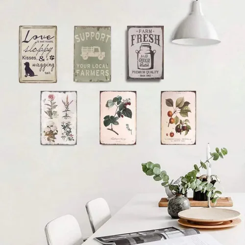Vista 4 de Letrero retro de metal con texto en inglés "Baking Because Murder is Wrong Pink", letrero de metal para decoración del hogar, decoración de pared