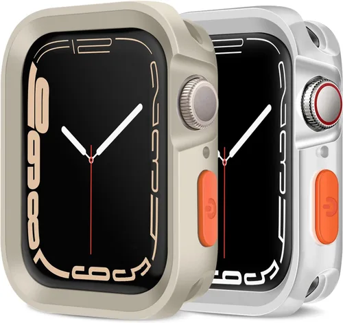 Vista 23 de Amizee 2 Pack Estuche Resistente Compatible con Apple Watch Serie 9/8/7 41mm SE 3/2/1 Serie 6/5/4 40mm, Funda Protectora Amortiguadora de TPU Blanda
