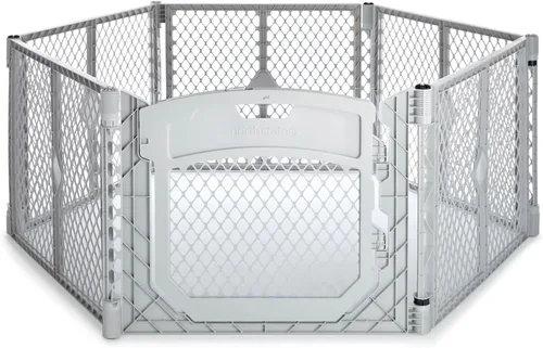 Vista 17 de MyPet Puerta extra ancha para perros con puerta pequeña para mascotas. 38.5 a 103.5 pulgadas de ancho. Puerta para gatos para puerta. Fabricado