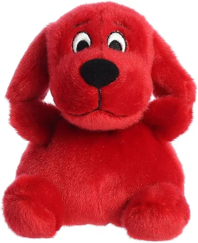 Vista 2 de Aurora Juguetón Clifford Palm Pal Clifford - Animal de peluche - Nostalgia infantil - Compañerismo duradero - Rojo 5 pulgadas