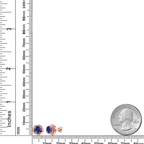 Vista 71 de Gem Stone King Aretes de plata de ley 925 de 0.236 in con piedra natal redonda para mujer