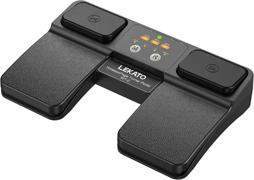 Vista 9 de LEKATO Girador de páginas inalámbrico Bluetooth para iPad, tabletas, teléfonos Android e iOS, pedal silencioso USB iPad para músicos, control