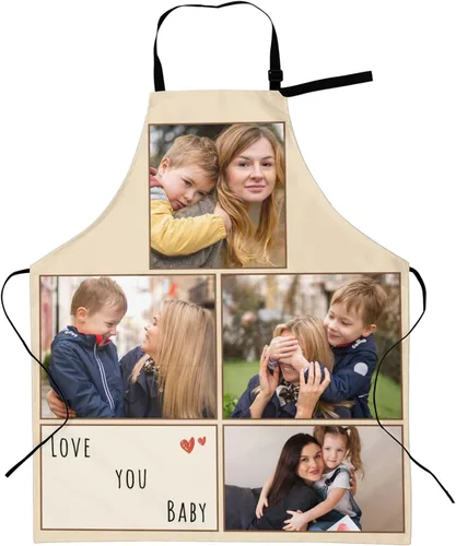 Vista 14 de Delantales personalizados con dos bolsillos para mujeres y hombres, delantales personalizados impresos con texto fotográfico para cocinero de cocina