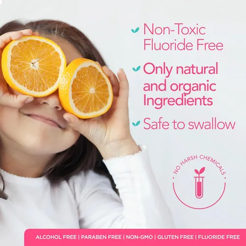 Vista 4 de ORL Enjuague bucal natural y orgánico para niños, formulado exclusivamente para limpiar la boca, blanquear tus dientes fortalecer el esmalte dental.