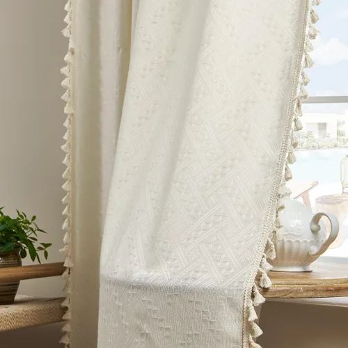 Vista 10 de ENJOYBRIDAL - Cortinas azules florales de 63 pulgadas, juego de 2 paneles, cortinas semi transparentes, cortinas cortas para sala de estar, bolsillo