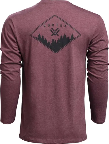 Vista 7 de Vortex Camisetas de manga larga Diamond Crest para hombre Marrón (Brown Heather)