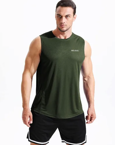 Vista 4 de NELEUS Camiseta sin mangas Dry Fit para hombre