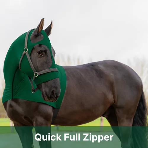 Vista 4 de Resistance Horse Hood Slinky Lycra Zip Mane Braid Shoulder Guard - Hoja de Cuidado de Caballos Sleazy Slickers