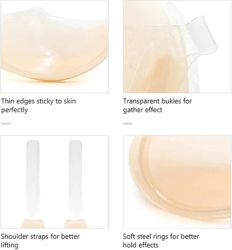 Vista 5 de Sujetador adhesivo de silicona para levantamiento de senos, sujetador de levantamiento oculto, sujetador Invisilift, sujetadores adhesivos elegantes