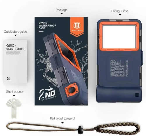 Vista 8 de Funda profesional para teléfono de buceo de 15 pies para todas las series Samsung Galaxy/Apple iPhone, funda impermeable para teléfono celular