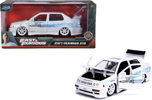 Vista 7 de Jada Toys Fast & Furious 1:24 Jesse's Volkswagen Jetta - Coche fundido a presión, juguetes para niños y adultos, color blanco (99591W)
