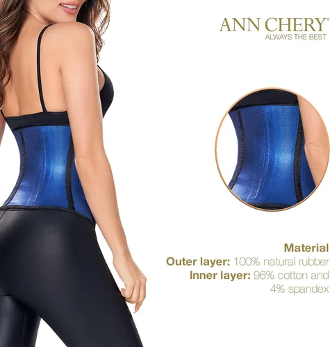 Vista 4 de Ann Chery Corsé entrenador de cintura para mujer - Cinchador de cintura colombiano - Moldeador de cuerpo de látex de 2 ganchos