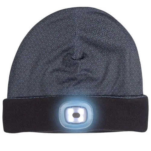 Vista 3 de Gorros y diademas reversibles con forro polar de rendimiento LED para correr 3 modos de luz, midnight, talla única