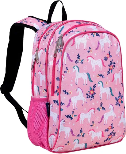 Vista 2 de Wildkin - Mochila infantil de 15 pulgadas con máscara facial (unicornios mágicos)