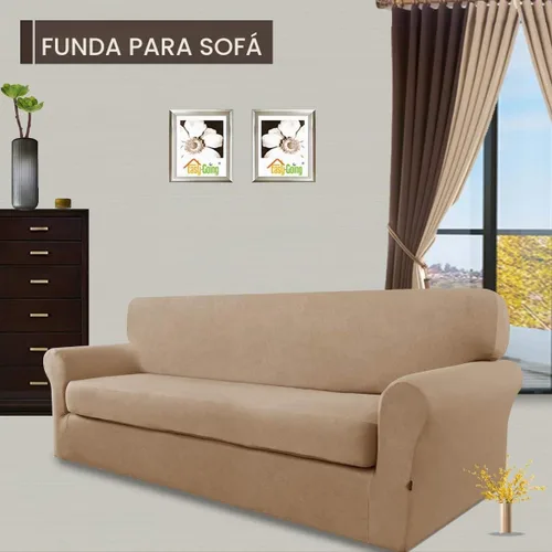 Vista 2 de Easy-Going Funda Elástica de Microfibra para Sofá de 2 Piezas – Cubierta de Sofá Ajustada Suave de Spandex, Protector de Muebles Lavable con Parte