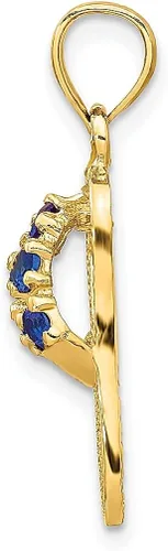 Vista 2 de Collar con colgante de oro amarillo de 14 quilates en septiembre 3Dcirconita cúbica joyería fina para mujer regalos para ella