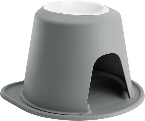 Vista 13 de WeatherTech Sistema de Alimentación Elevada Individual para Mascotas con Cuencos de Plástico para Perros/Gatos - Soporte Alto de 3 Pulgadas Gris