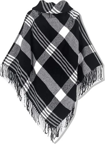 Vista 56 de Moss Rose Chal de viaje para mujer, capa tipo poncho de frente abierto para otoño e invierno