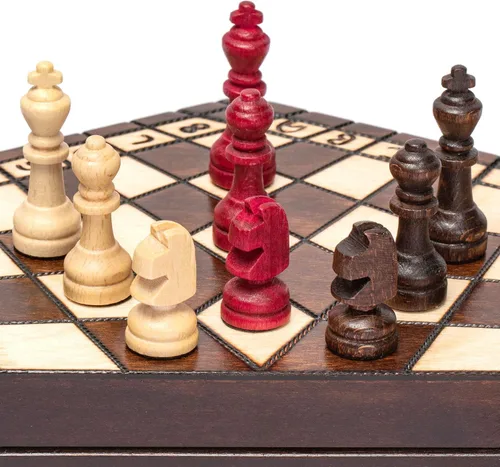 Vista 2 de Ajedréz de madera para tres jugadores, 11 pulgadas