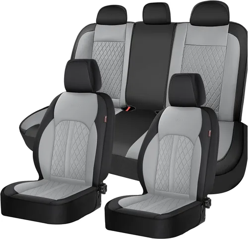 Vista 25 de Coverado Fundas universales de cuero para asientos delanteros, paquete de 2 fundas de asiento para SUV, camioneta, sedán, interior de vehículos