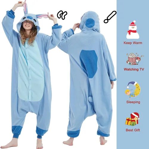 Vista 4 de SWEETXIN Pijama unisex para adultos y niños, para Halloween, Navidad, ropa de dormir, traje de cosplay para mujeres y hombres