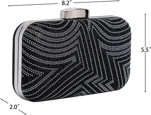 Vista 2 de Mulian LilY Bolso de mano con purpurina para mujer, bolsas de noche brillantes, bolso de fiesta de graduación