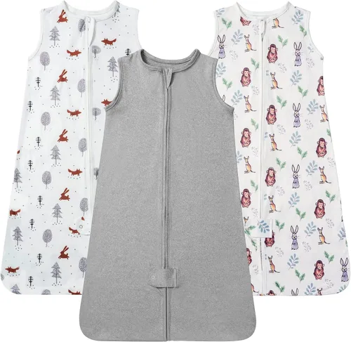 Vista 22 de TotAha - Saco de dormir para bebé de 0 a 3 meses, paquete de 3 unidades, ligero, súper suave y seguro, manta vestible para bebé, bolsa de dormir