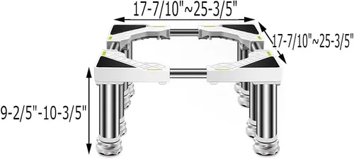 Vista 2 de Base antideslizante para lavadora, soporte para nevera, base ajustable multifuncional para lavadora y secadora, soporte de pedestal