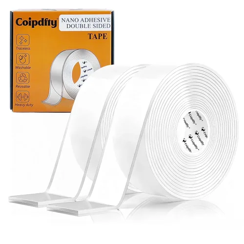 Vista 15 de Cinta de doble cara resistente para decoración de pared, no daña la pintura, cinta de montaje extraíble transparente, cinta adhesiva nano de dos 1